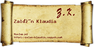 Zalán Klaudia névjegykártya
